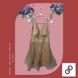 Gold Glitter Cocktail Dress